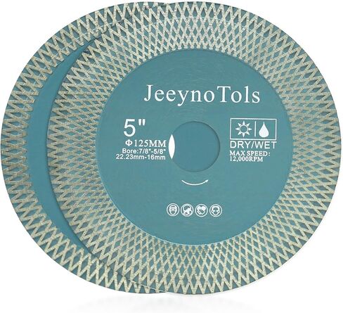 JeeynoTols Tile Diamond Saw Blade - 2pcs 4.5"/115mm Dual Coated Cutting and Grinding Disc Arbor 7/8"-5/8" for Granite Marble Quartz Ceramic Porcelain Blade in Saudi Arabia
