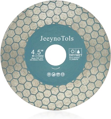 JeeynoTols Tile Diamond Saw Blade - 2pcs 4.5"/115mm Dual Coated Cutting and Grinding Disc Arbor 7/8"-5/8" for Granite Marble Quartz Ceramic Porcelain Blade in Saudi Arabia
