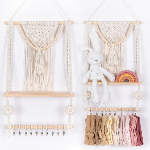 حامل عصابة رأس بابوبيت للفتيات الصغيرات، منظم أقواس الشعر للتعليق على الحائط، منظم إكسسوارات الشعر لعصابات رأس الطفل، ديكور منزلي بوهو لغرفة الأطفال الصغار in Kuwait