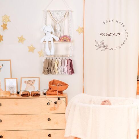 حامل عصابة رأس بابوبيت للفتيات الصغيرات، منظم أقواس الشعر للتعليق على الحائط، منظم إكسسوارات الشعر لعصابات رأس الطفل، ديكور منزلي بوهو لغرفة الأطفال الصغار in Kuwait