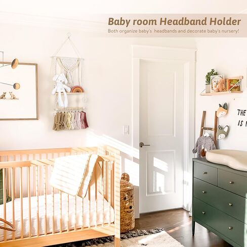 حامل عصابة رأس بابوبيت للفتيات الصغيرات، منظم أقواس الشعر للتعليق على الحائط، منظم إكسسوارات الشعر لعصابات رأس الطفل، ديكور منزلي بوهو لغرفة الأطفال الصغار in Kuwait