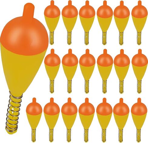 QualyQualy Fishing Float Bobbers 20PCS Hard ABS Floats Spring Bobbers with Oval Fishing Bobbers Set for Crappie Panfish Walleyes Fixed Bobbers in Saudi Arabia