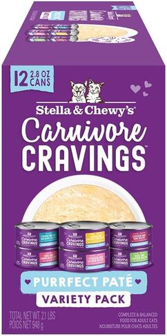 Stella & Chewy’s Carnivore Cravings Purrfect Pate Cans – Grain Free, Protein Rich Wet Cat Food – Chicken & Chicken Liver Recipe – (2.8 Ounce Cans, Case of 12) in Saudi Arabia