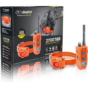 Dogtra 2702 T&B 2-Dogs Remote Training and Beeper Collar with 1 Mile Range, Fully Waterproof, Rechargeable, Static, Vibration, w/PetsTEK Dog Training Clicker