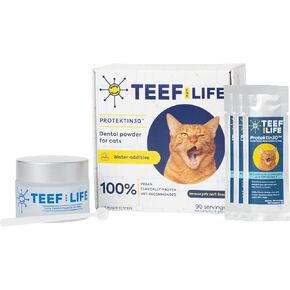 TEEF for Life Protektin30 Plant-Derived Dental Water Additive for Cats, Daily Dental Care, Clinically-Proven Formula Naturally Fights Plaque and Tartar, Dental Kit with 30 Servings in Kuwait