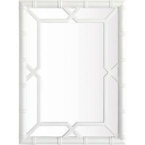SORBARIA Bamboo-Look Solid Wood Window Pane Mirror 23" X 31" - Blue