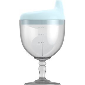 Crumye Princess Wine Sippy Cup Spill Proof, Fancy Wine Glass Sippy Cup No Spill for Baby Girl 1+ Year Old, Goblet Style Great for Your Princess Holiday Birthday Party, 5 Ounce (Pink)