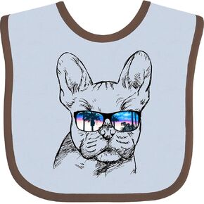 inktastic French Bulldog Portrait with Sunglasses Baby Bib