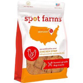Spot Farms All Natural Human Grade Dog Treats, Chicken Strips With Glucosamine And Chondroitin, 6 Ounce