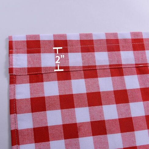 Kitchen Curtains for Dining Room Checkered Cotton Blend Tier Curtain Window Treatment Drapes for Living Room Set of 2 Each 29 x 36 inches Rod Pocket Coffee in Kuwait