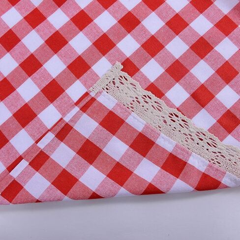 Kitchen Curtains for Dining Room Checkered Cotton Blend Tier Curtain Window Treatment Drapes for Living Room Set of 2 Each 29 x 36 inches Rod Pocket Coffee in Kuwait