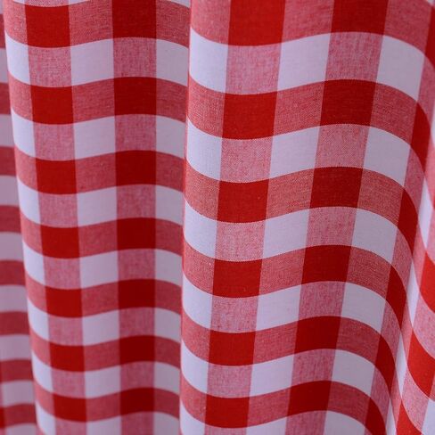 Kitchen Curtains for Dining Room Checkered Cotton Blend Tier Curtain Window Treatment Drapes for Living Room Set of 2 Each 29 x 36 inches Rod Pocket Coffee in Kuwait