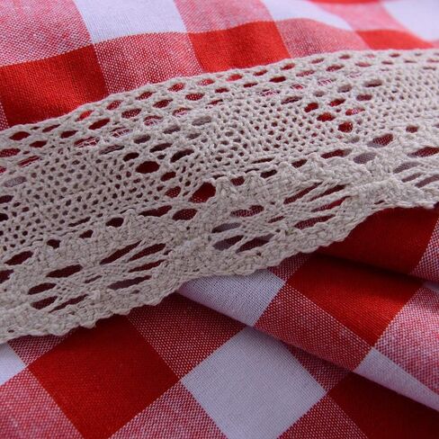 Kitchen Curtains for Dining Room Checkered Cotton Blend Tier Curtain Window Treatment Drapes for Living Room Set of 2 Each 29 x 36 inches Rod Pocket Coffee in Kuwait