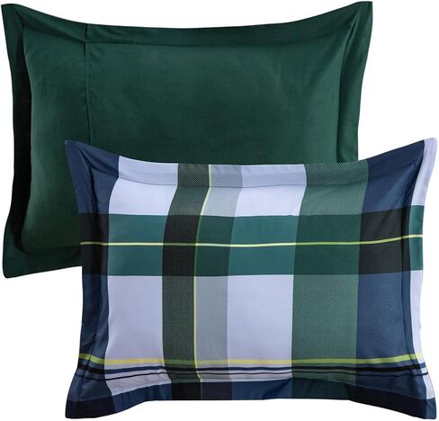 Holawakaka Plaid Queen Comforter Set, Farmhouse Geometric Buffalo Bedding Sets, Yellow Casual Rustic Cabin Lodge Microfiber 3 Pieces Bed Sets for All Seasons in Kuwait