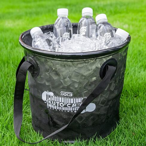 اس جي سي بي دلو قابل للطي سعة 4 جالون مصنوع من بلاستيك PVC مضاد للتسرب وقابل للطي مع مقبض لغسل السيارة في الهواء الطلق والسفر والتخييم والنزهات والمشي لمسافات طويلة والصيد والبستنة in Kuwait