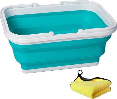 AUTODECO Collapsible Sink with Handle Towel, 2.37 Gal / 9L Foldable Wash Basin for Washing Dishes, Camping, Hiking and Home in Saudi Arabia