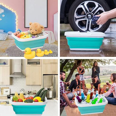 AUTODECO Collapsible Sink with Handle Towel, 2.37 Gal / 9L Foldable Wash Basin for Washing Dishes, Camping, Hiking and Home in Saudi Arabia