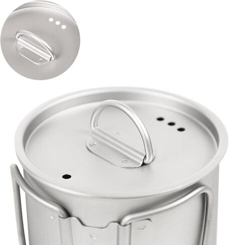 كوب قهوة SILVERANT Titanium Ultralight سعة 400 مل/14 أونصة سائلة بجدار مزدوج مع قش تيتانيوم وحقيبة برباط in Kuwait
