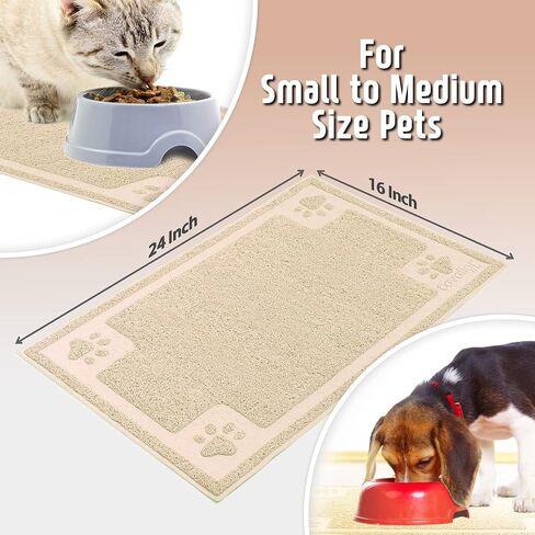 Dog Bowl Mat for Cat and Dog Bowls, Silicone Non-Slip Absorbent Waterproof Dog Food Mat, Easy to Clean, Unique Paw Design in Saudi Arabia