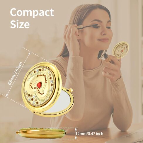 ROTIESS Gift for My Gril,Gift for Friend Woman, Mum's Gift,Birthday Gifts & Year Wedding Anniversary Noble Vintage Compact Mirror, Exquisite Luxury Vintage Enamel Pocket Mirror in Saudi Arabia
