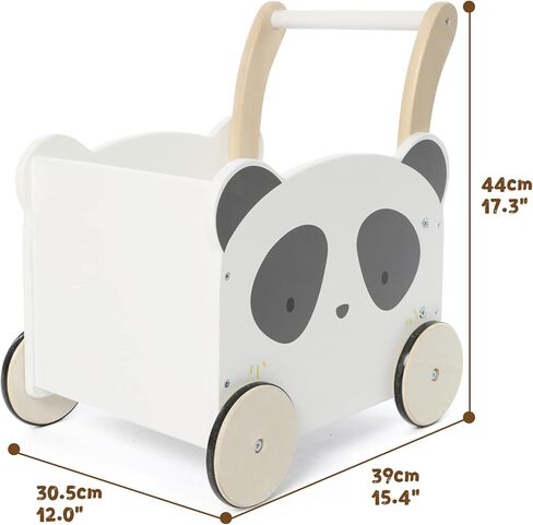مشاية أطفال خشبية من باندا - ألعاب دفع وسحب 2 في 1 للأطفال الصغار، مشاية تعليمية مع عجلات للأطفال البنات والأولاد من عمر 1 إلى 3 سنوات in Kuwait