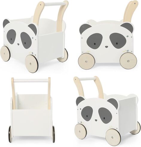 مشاية أطفال خشبية من باندا - ألعاب دفع وسحب 2 في 1 للأطفال الصغار، مشاية تعليمية مع عجلات للأطفال البنات والأولاد من عمر 1 إلى 3 سنوات in Kuwait