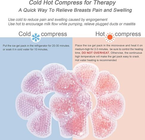 عبوات علاج الثدي، عبوة ثلج للثدي، وسادات الثدي للرضاعة الطبيعية، وسادة جل الثدي المهدئة الساخنة والباردة للأمهات المرضعات (عبوتان) in Kuwait