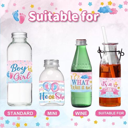39 Pieces Baby Shower Water Bottle Labels Shower Water Bottle Stickers Wrappers Waterproof Baby Shower Labels for Baby Shower Party Decoration in Saudi Arabia