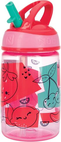 Nuby Flip-it Kids On-The-Go Printed Water Bottle with Bite Proof Hard Straw - 12oz / 360 ml, 18+ Months, 1pk Friendly Monsters in Saudi Arabia