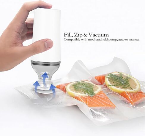 أكياس VICARKO Sous Vide، أكياس بسحاب لحفظ الطعام، أكياس تخزين بالمكنسة الكهربائية قابلة لإعادة الاستخدام، آمنة للاستخدام في الفريزر، بلاستيك خالٍ من البيسفينول A، 10 قطع، 13.5 × 10.5 بوصة in Kuwait