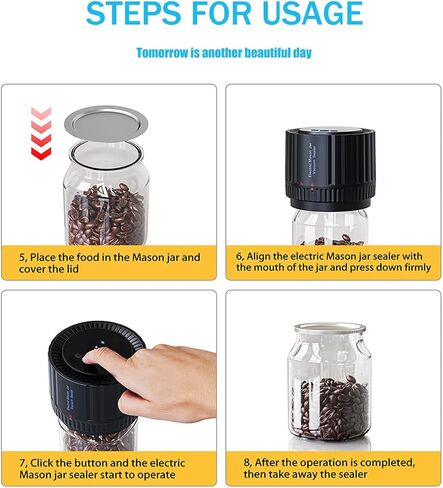 Electric Mason Jar Vacuum Sealer: Electric Mason Jar Vacuum Sealer Kit for Wide Mouth and Regular Mouth Mason Jars - Vacuum Sealing Machine for Food Storage Electric Mason Cordless Vacuum Sealer in Saudi Arabia
