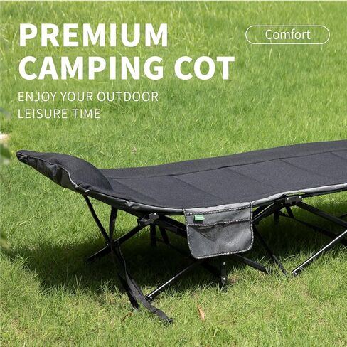 BESHOOME Folding Camping Cot, Camping Cot for Adults,Portable Cot for Sleeping with Pad and Pillow, Outdoor Bed for Traveling, Office Nap, Beach Vocation and Home Lounging, 450LBS(Max Load) in Kuwait