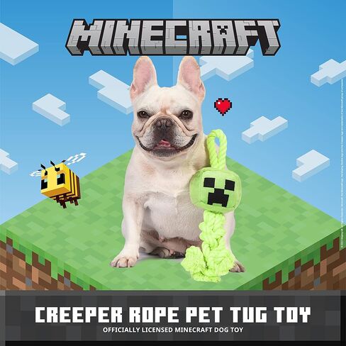 Minecraft for Pets Diamond Sword Rope Squeaker Toy for Dogs | Officially Licensed Mojang Studios Pet Products | Rope Dog Toy, Dog Chew Toy, Gifts for Kids Who Love Video Games 12 Inch in Saudi Arabia