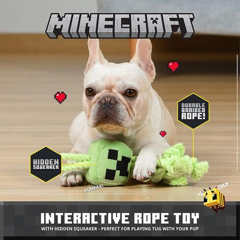 Minecraft for Pets Diamond Sword Rope Squeaker Toy for Dogs | Officially Licensed Mojang Studios Pet Products | Rope Dog Toy, Dog Chew Toy, Gifts for Kids Who Love Video Games 12 Inch in Saudi Arabia