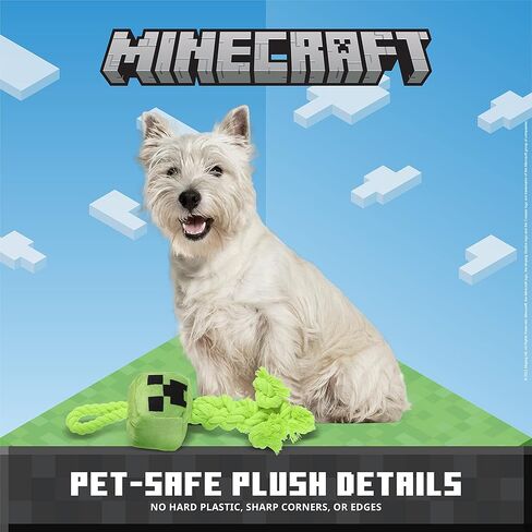 Minecraft for Pets Diamond Sword Rope Squeaker Toy for Dogs | Officially Licensed Mojang Studios Pet Products | Rope Dog Toy, Dog Chew Toy, Gifts for Kids Who Love Video Games 12 Inch in Saudi Arabia