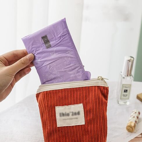 4 حزم قماش حقيبة تخزين المناديل الصحية عملية بأسعار معقولة الفوط الصحية الحقيبة الحيض حقيبة صغيرة فترة حقيبة للفتيات في سن المراهقة النساء in Kuwait