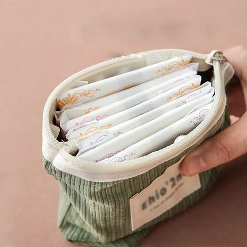 4 حزم قماش حقيبة تخزين المناديل الصحية عملية بأسعار معقولة الفوط الصحية الحقيبة الحيض حقيبة صغيرة فترة حقيبة للفتيات في سن المراهقة النساء in Kuwait