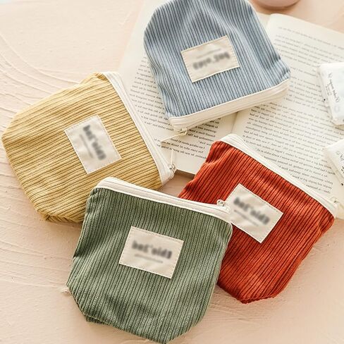 4 حزم قماش حقيبة تخزين المناديل الصحية عملية بأسعار معقولة الفوط الصحية الحقيبة الحيض حقيبة صغيرة فترة حقيبة للفتيات في سن المراهقة النساء in Kuwait