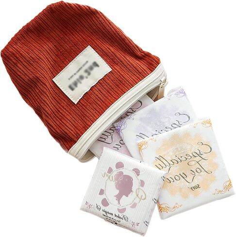 4 حزم قماش حقيبة تخزين المناديل الصحية عملية بأسعار معقولة الفوط الصحية الحقيبة الحيض حقيبة صغيرة فترة حقيبة للفتيات في سن المراهقة النساء in Kuwait