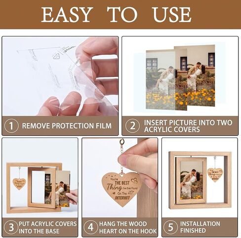 Romantic Couples Picture Frames Anniversary Birthday Gifts for Her Girlfriend Graduation Gifts for Him Boyfriend, Wedding Gifts for Couples Wife Husband, Happy Anniversary (Anniversary Photo Frame 3) in Kuwait