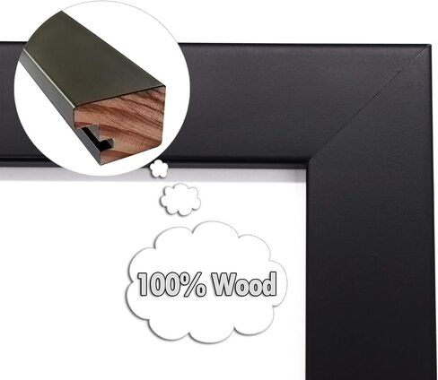 Golden State Art, A2 Black Photo Frame - Solid Wood And Display 16.5X23.4 Picture Without Mat -Acrylic Glass (Wall Display) in Saudi Arabia