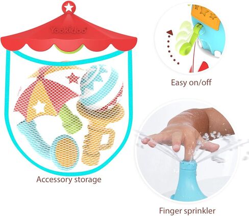 يوكيدو العاب استحمام للاطفال الصغار من سن 1 الى 3 سنوات، عرض مياه رشاش من اليفاونتن - تتميز مجموعة بخاخ الفيل بـ 3 فوهات مع انماط رش مختلفة - لعبة قائمة على العلوم والتكنولوجيا والهندسة والرياضيات in Kuwait