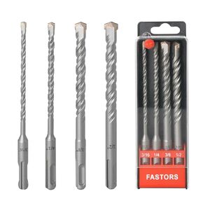 Masonry Drill Bit,FASTORS 4 Pack SDS-Plus Rotary Hammer Drill Bits,Carbide-Tipped Drill Bit Set for Drilling Masonary,Concrete,Cement,Brick,Rock,Ceramic Pots with Plastic Case in Kuwait