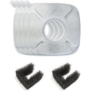 عبوة من 4 فلاتر بديلة من Loomla و2 عبوة من إسفنجات الفلتر المسبق البديلة لموزع وعاء الماء الأوتوماتيكي للكلاب سعة 135 أونصة/4 لتر، ونافورة مياه القطط (VC1460) ومرشحات نافورة المياه ثلاثية المفعول من كاتيت in Kuwait