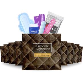 Menstrual Kit All-in-One 10 PACK | Convenience on The Go | Period Kit pack for Travelling, Tweens & Teenagers or just when You’re out | Individually wrapped Feminine Hygiene Product (Brown Leather) in Kuwait