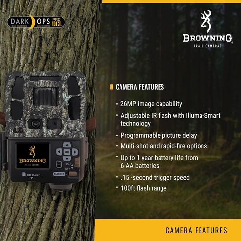 Browning Trail Cameras Dark Ops Pro DCL - BTC-6DCL - كاميرا الألعاب، كاميرا الحياة البرية التي تنشط بالحركة in Saudi Arabia