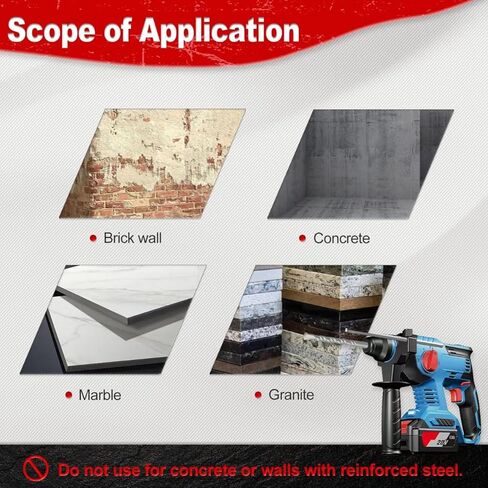 Masonry Drill Bit,FASTORS 4 Pack SDS-Plus Rotary Hammer Drill Bits,Carbide-Tipped Drill Bit Set for Drilling Masonary,Concrete,Cement,Brick,Rock,Ceramic Pots with Plastic Case in Kuwait