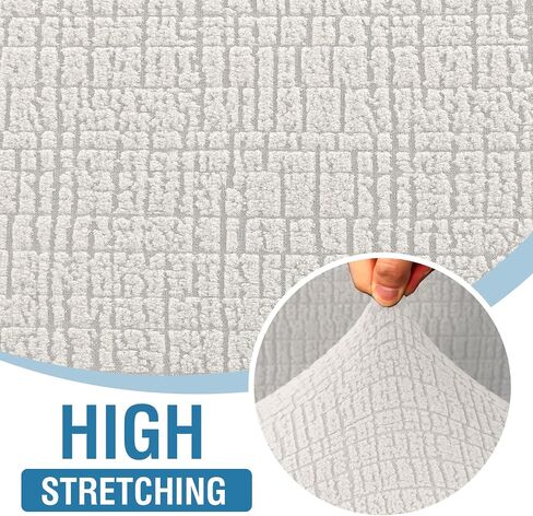H.VERSAILTEX 2024 Newest Jacquard Couch Covers for 3 Cushion Couch 1 Piece Stretch Sofa Covers Furniture Protector Anti-Slip Soft Thickened Dogs Slipcovers Washable Crizzle Pattern(Sofa, Ivory) in Saudi Arabia