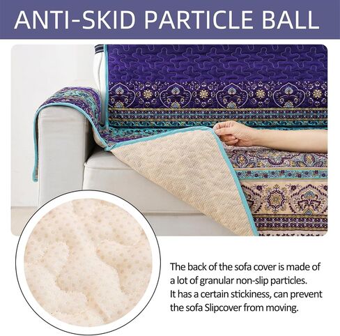 yiran boho mandala غطاء أريكة ملون مخطط غطاء أريكة الغلاف مع الأشرطة المرنة البوهيمي لينة ستوكات حامي الأثاث للأطفال الكلاب الحيوانات الأليفة، 3 مقاعد (منطقة الجلوس 66 بوصة) in Kuwait
