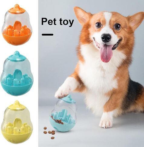 PERZOE Treat Tower Dog, Slow Feeder Toy for Dog Mental Stimulation, Dog Enrichment Toy, Feeders Treat Dispensing Mentally Stimulating Toys (Yellow) in Saudi Arabia